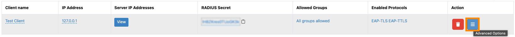 Click on the Advanced options button