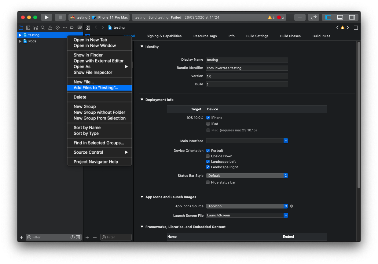 iOS Setup 1.png Add files via Xcode