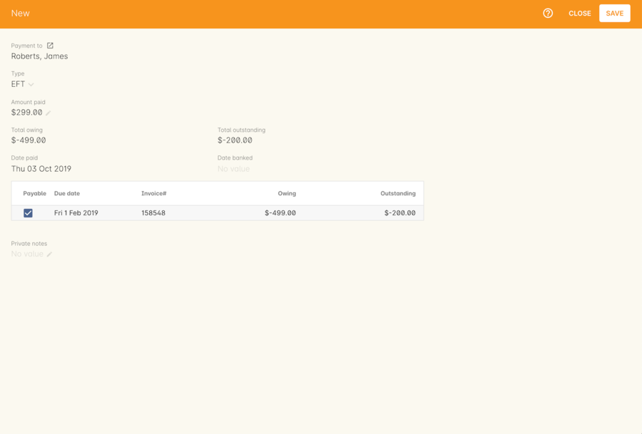 Figure 258. Creating a payment out record for a refund processed