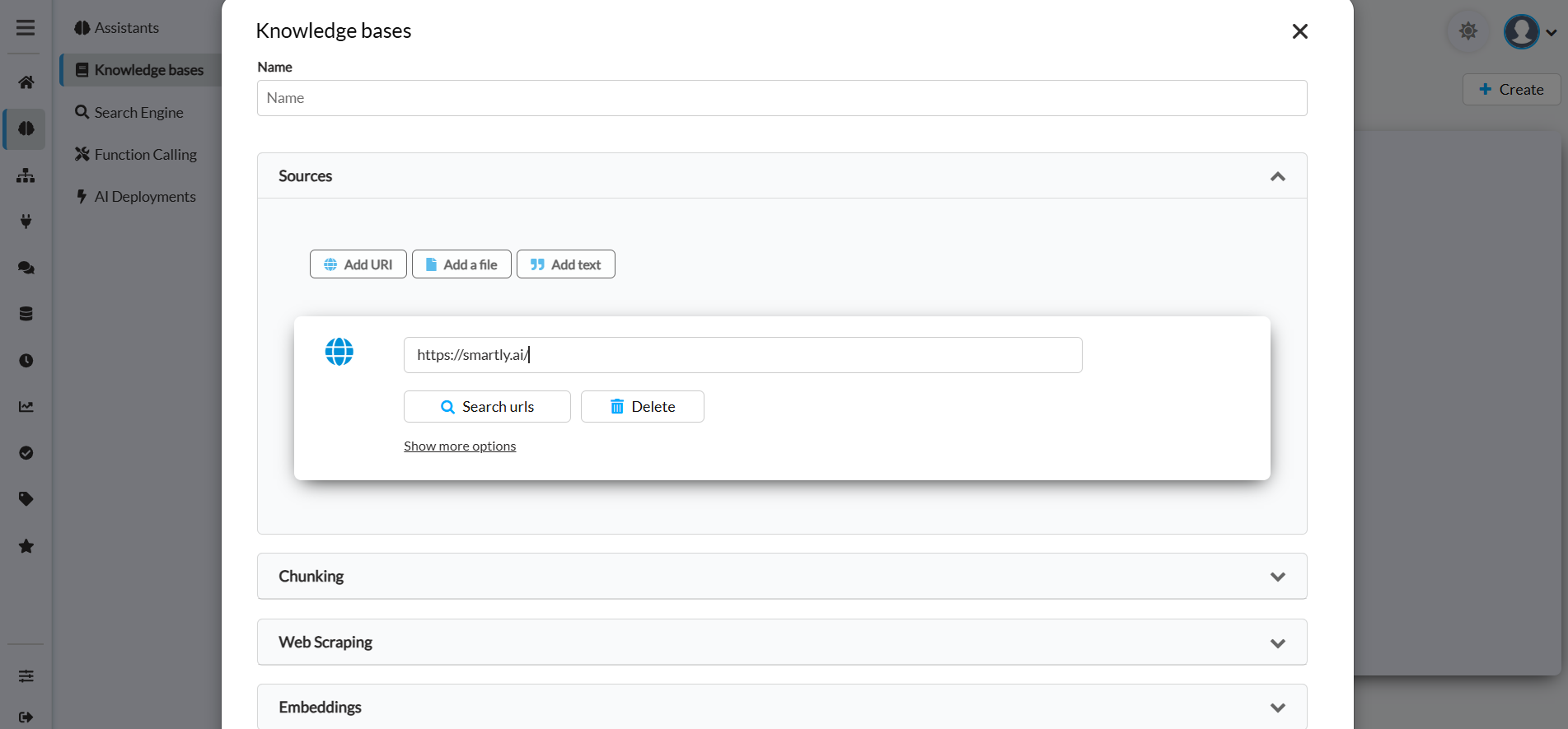 Add a parent page and click "Search urls"