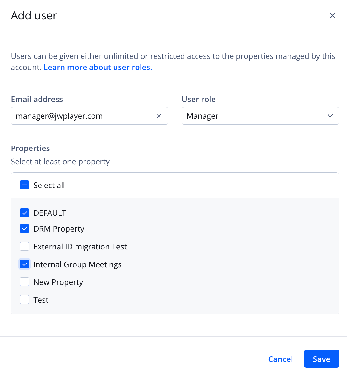 Add user panel