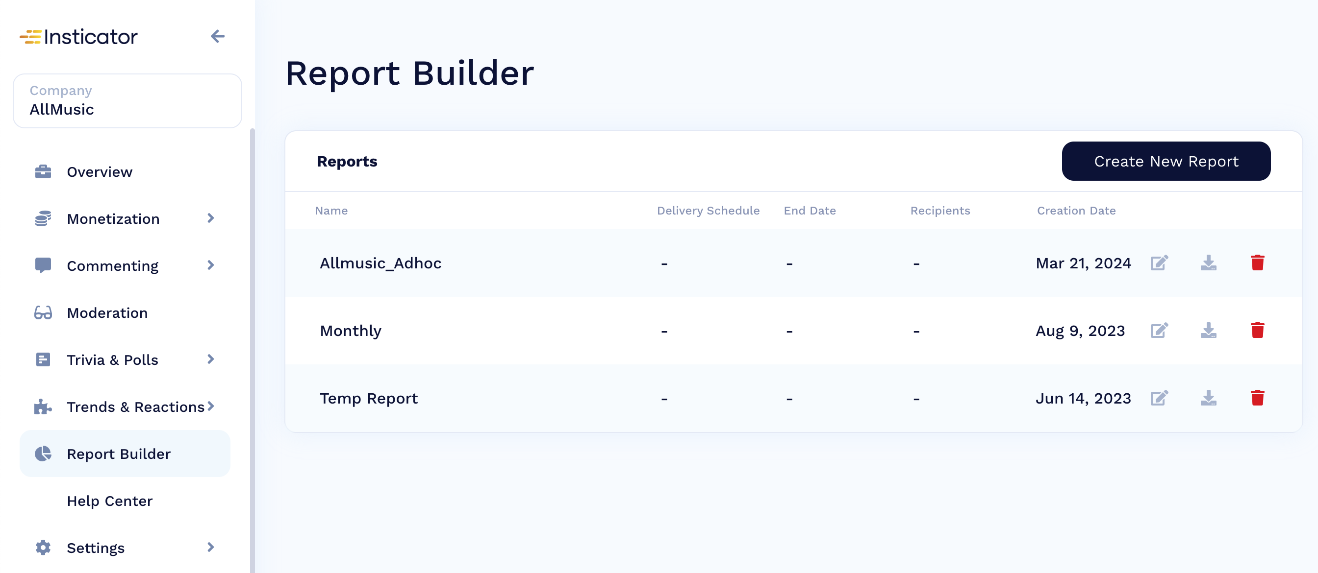 Report Builder accessed in main Publisher Portal menu (red box)