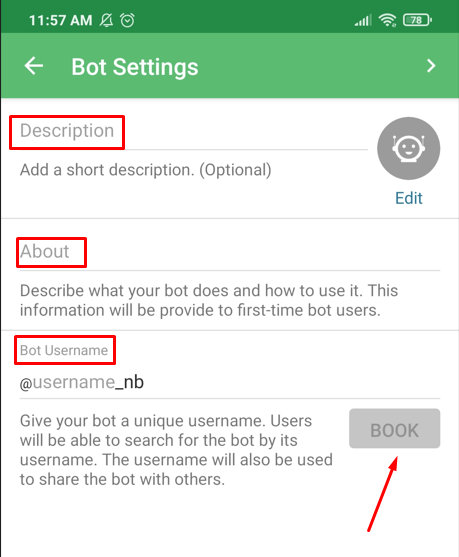 Bot setting