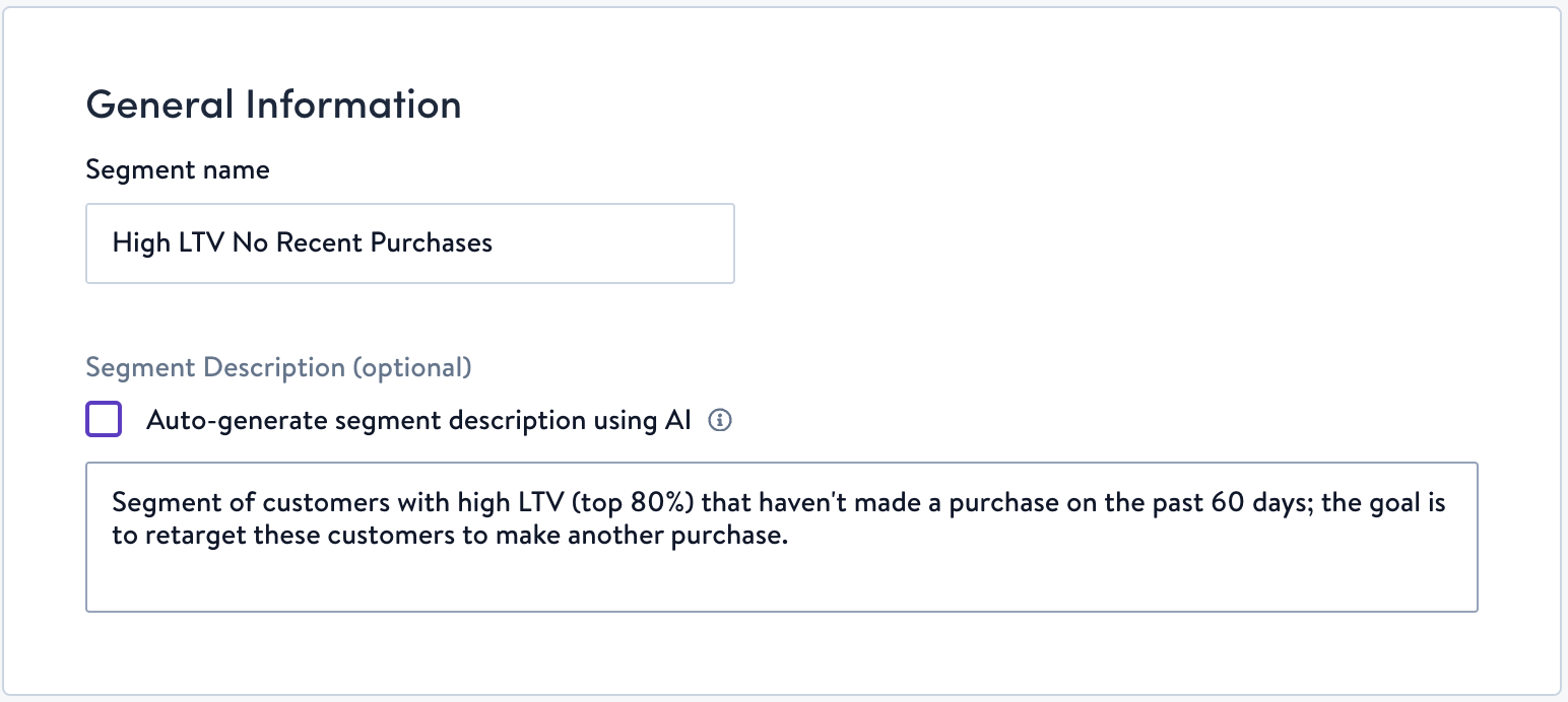 Segment description