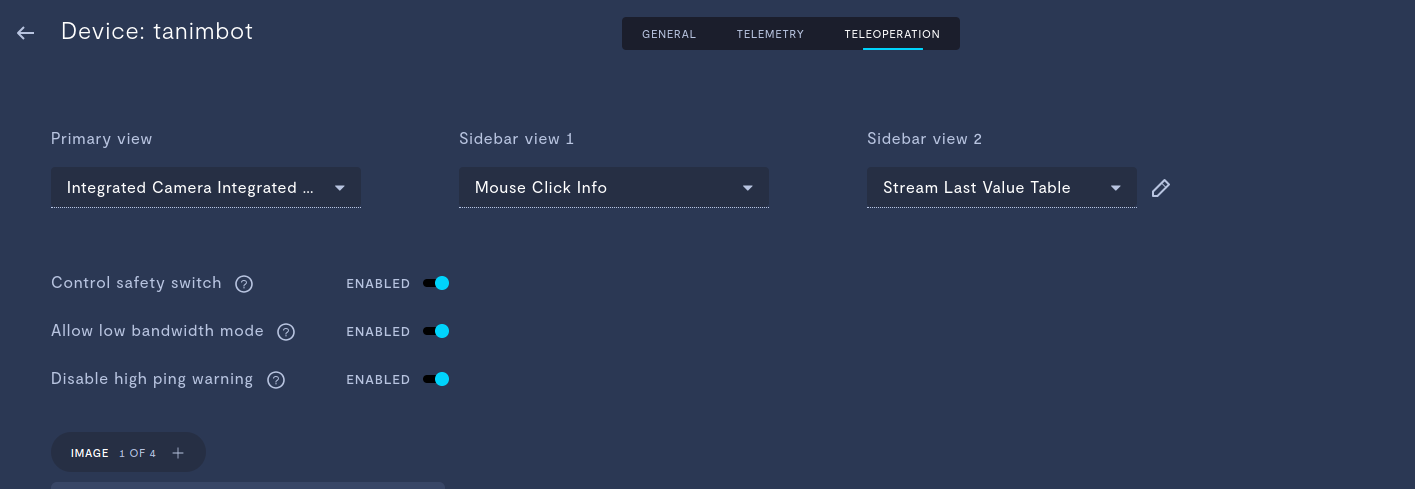 Enable **Allow low bandwidth mode** to allow operators to temporarily reduce the quality of real time video streams
