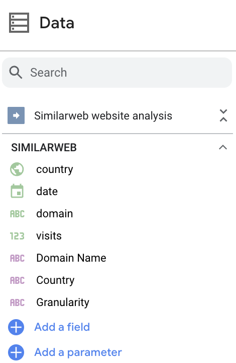 Connecting Similarweb as a data source