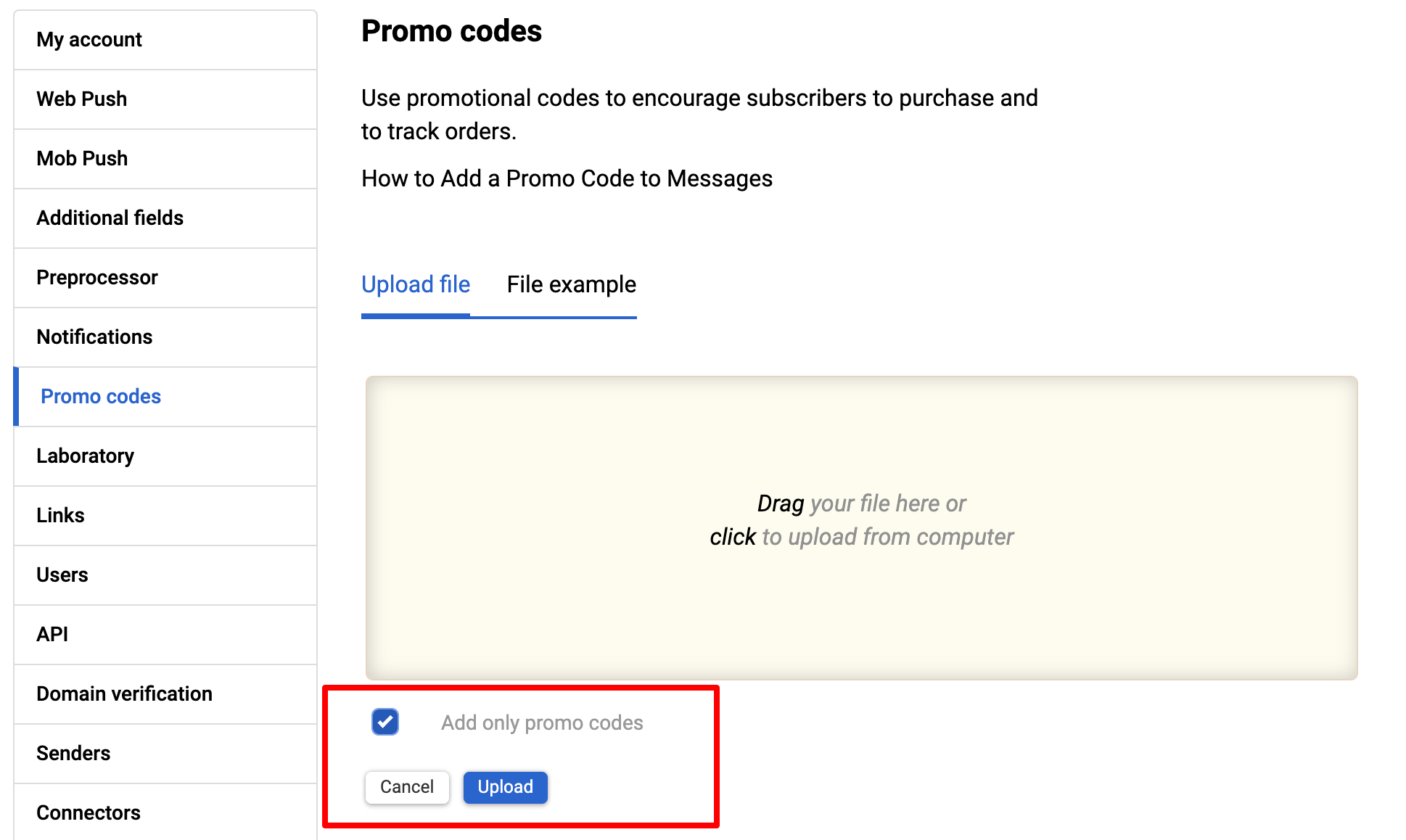 Promo Code from Data Base