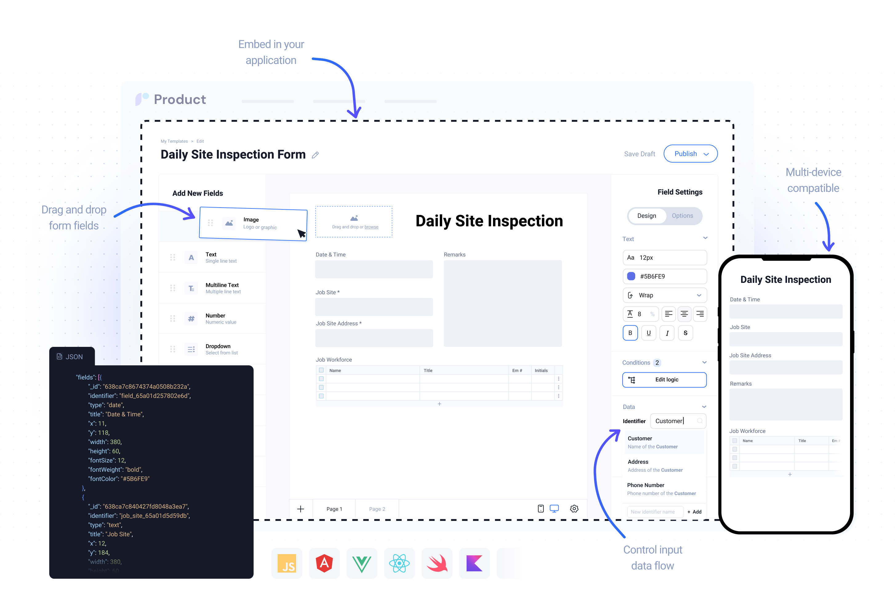 Add powerful form features to your product
