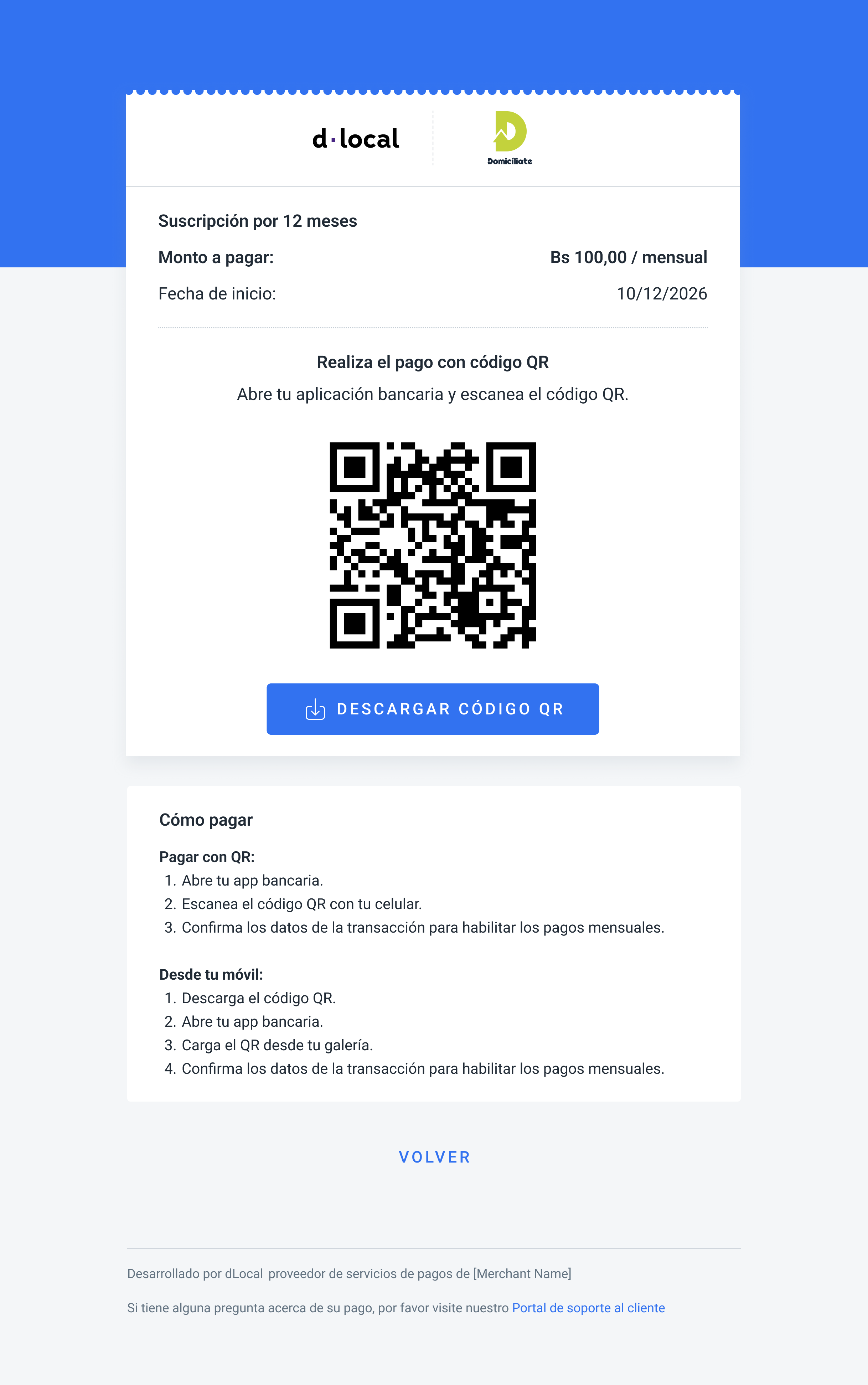 Bank Transfer UI built with the information in the example above.