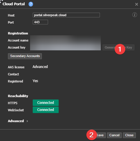 Where to change account key
