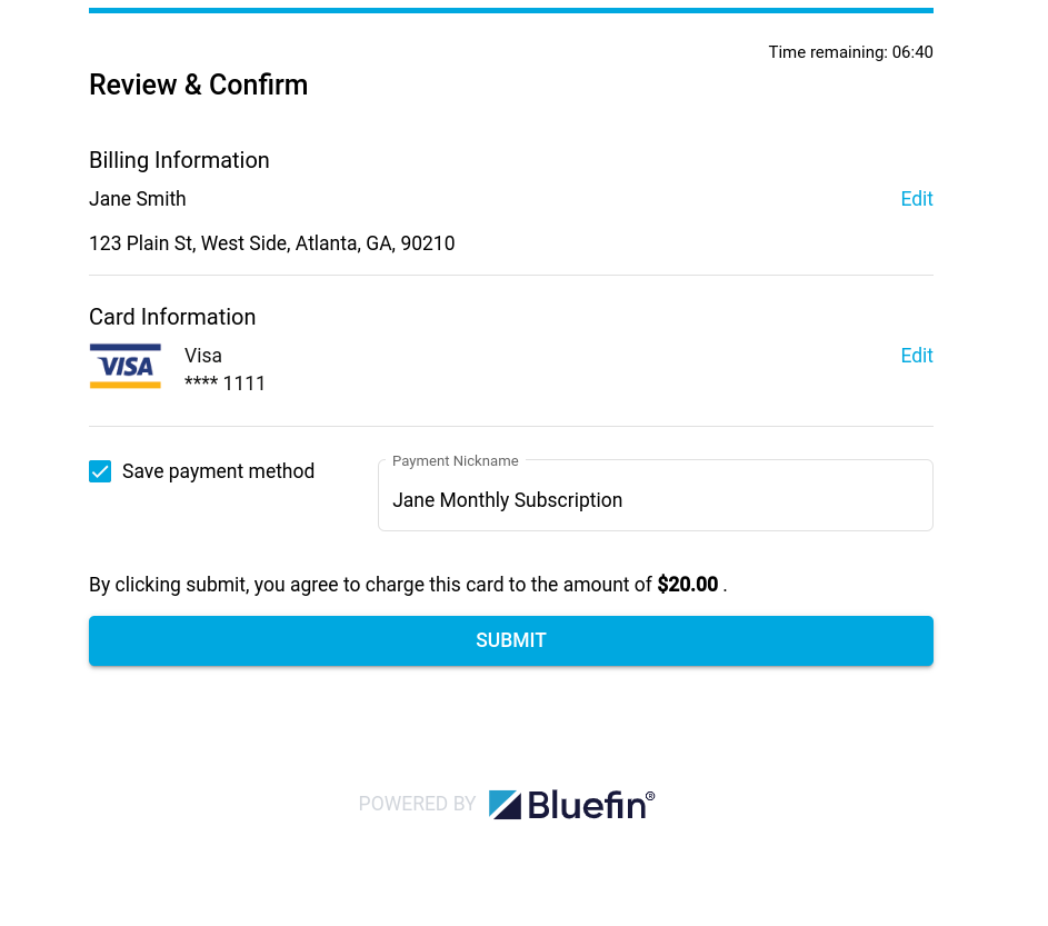Checkout Component: Review & Confirm