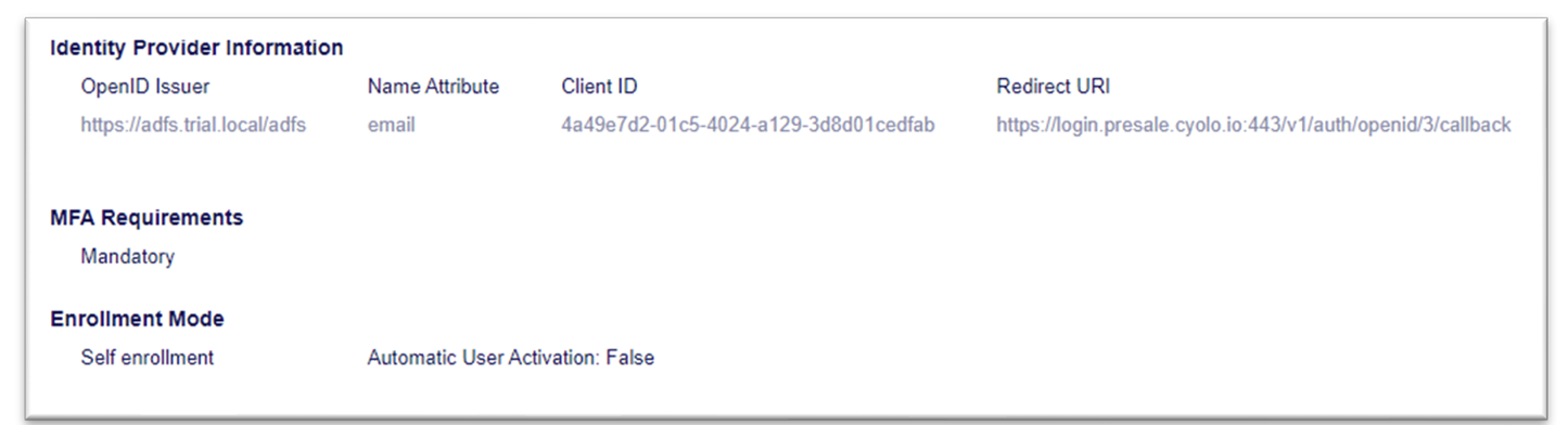 Cyolo OpenID configuration