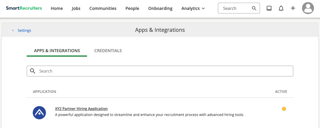 Applications that use General Partner Integration flow are presented on the Apps&Integrations page