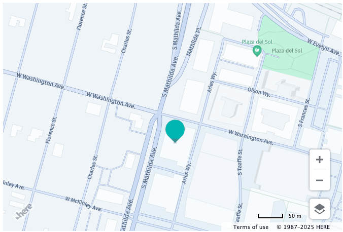 The map after retrieving the geo-coordinates for the address