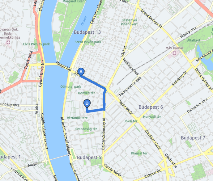 Route with time restriction notices