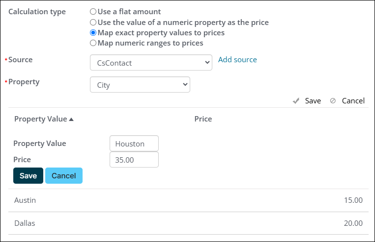 Mapping the property to property values