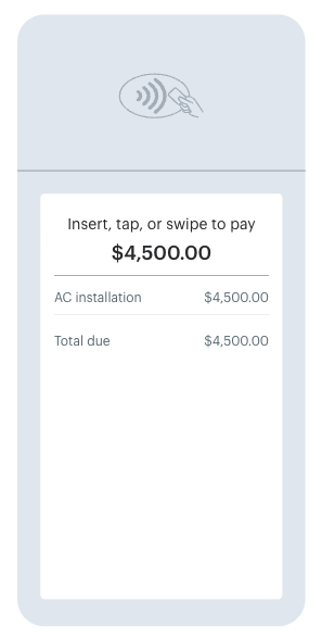 An invoice request via a Podium payment reader
