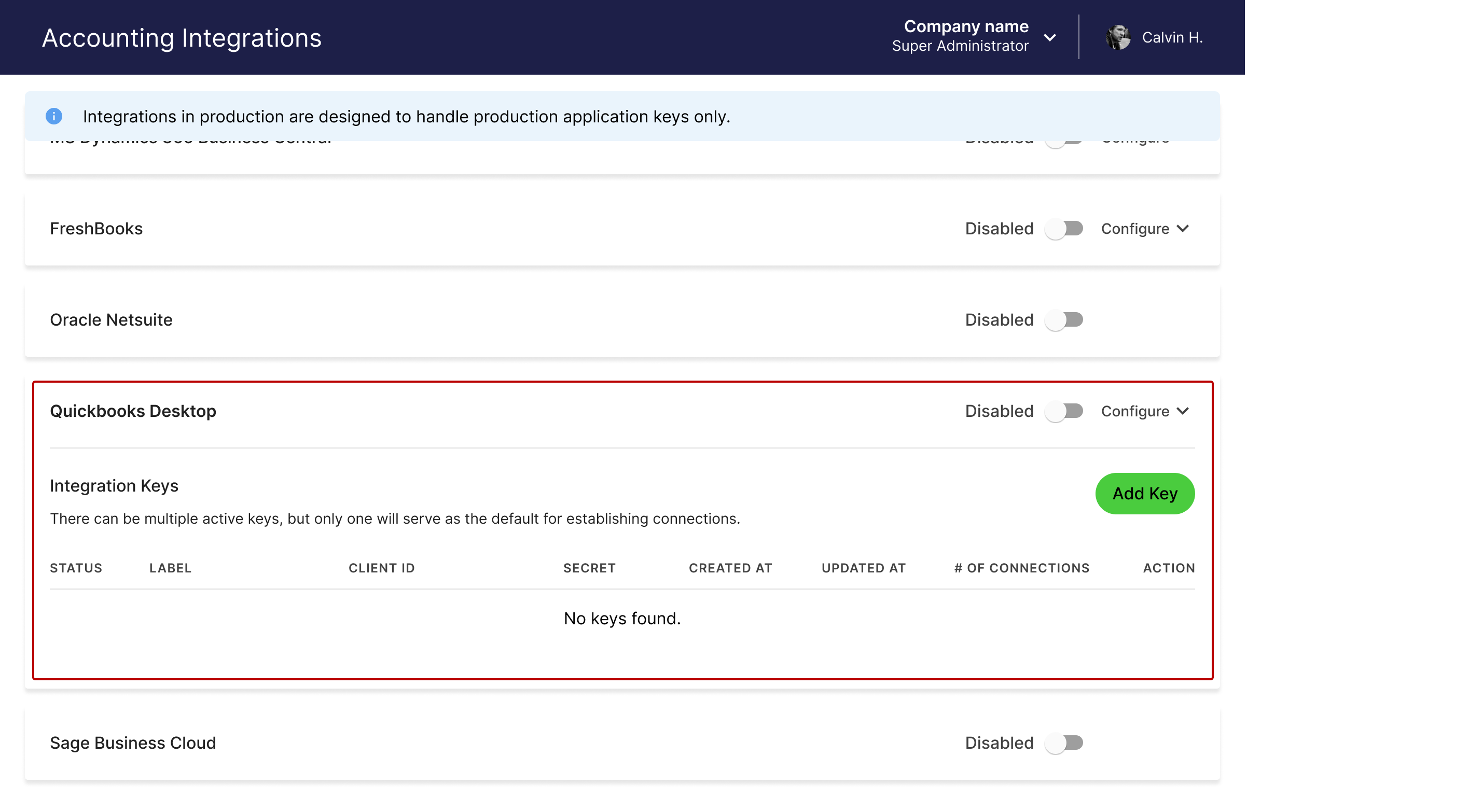 Railz Manage Accounting Integration. Click to Expand.