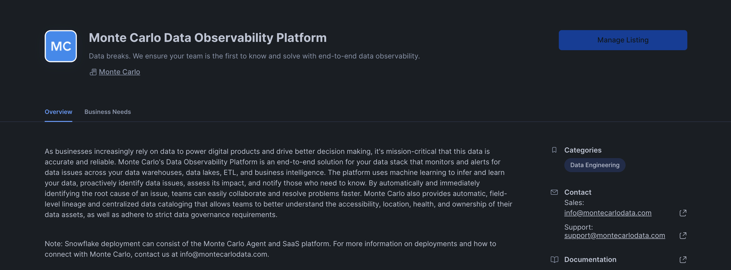 SNA Listing Example