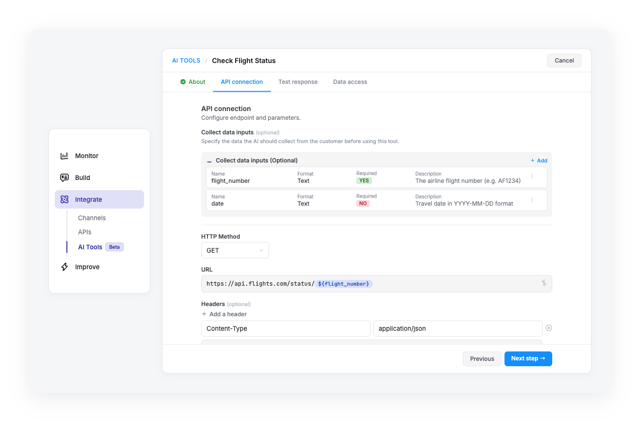AI Tools wizard — multi-step configuration