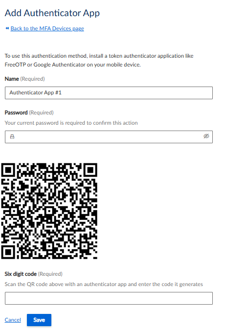 Add Authenticator App UI