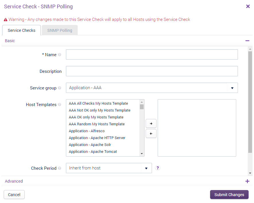 New SNMP Polling service check