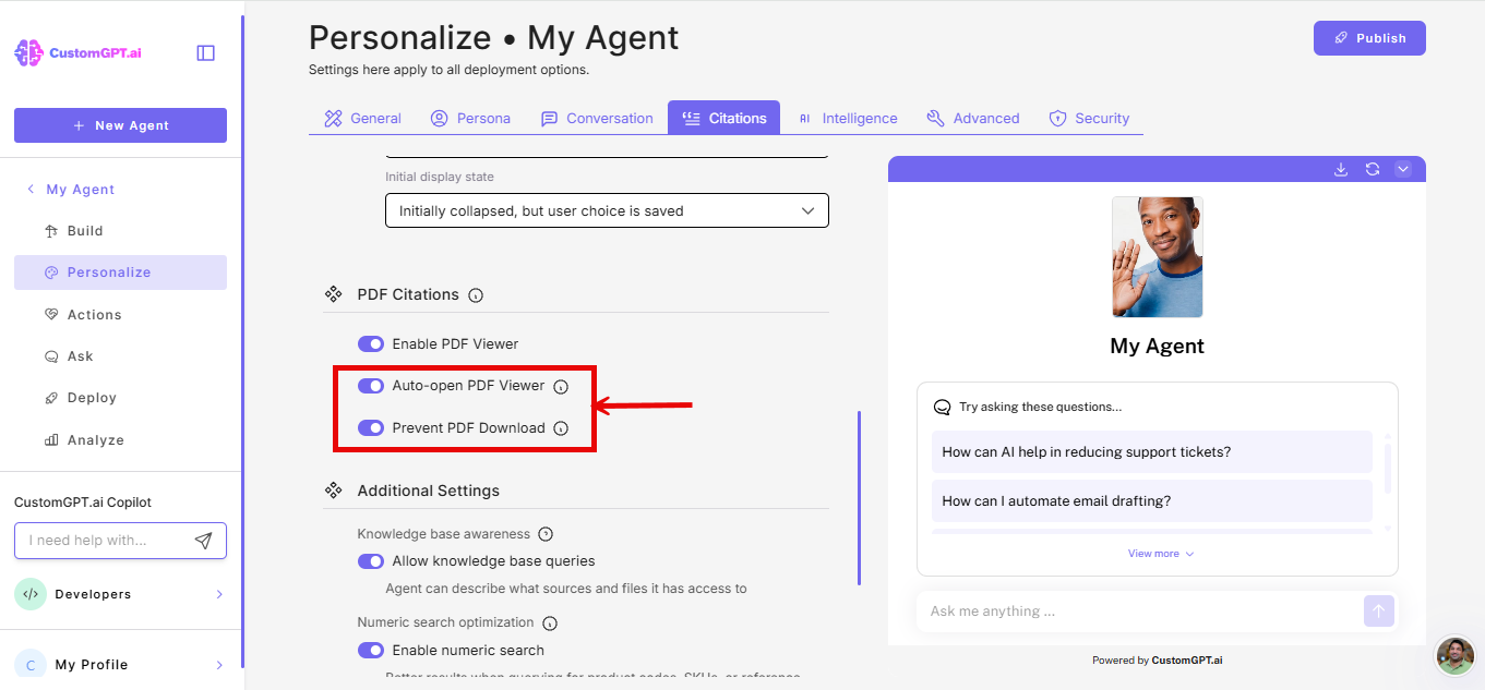 auto-open pdf viewer and prevent pdf download toggle