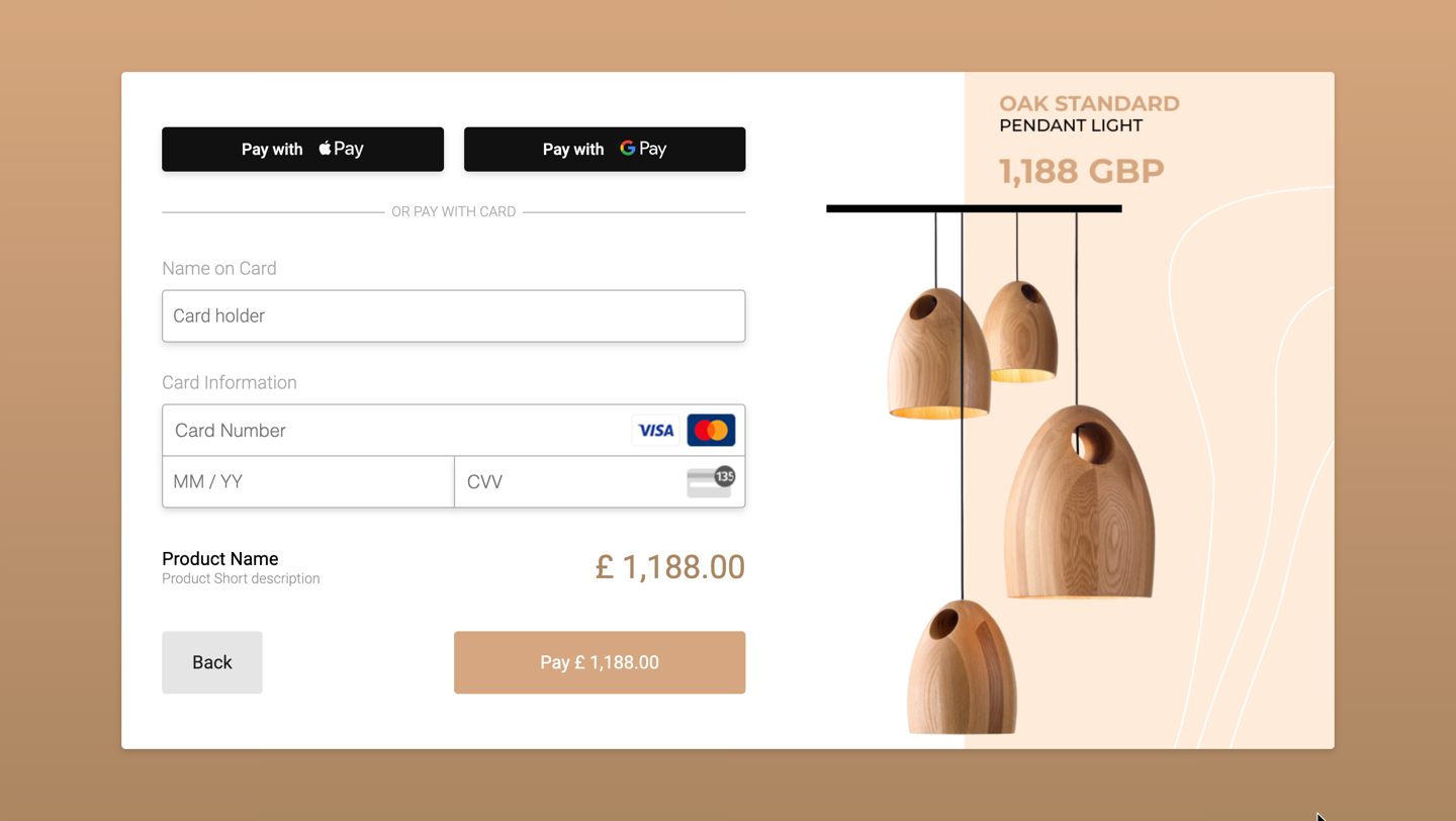 Customised iframe checkout