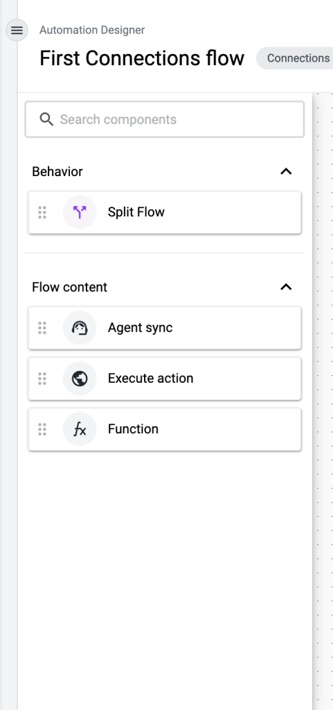 Figure 3 - The components sidebar

