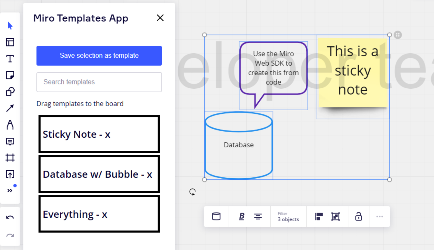 Figure 28. Multiple templates are named for their widgets.