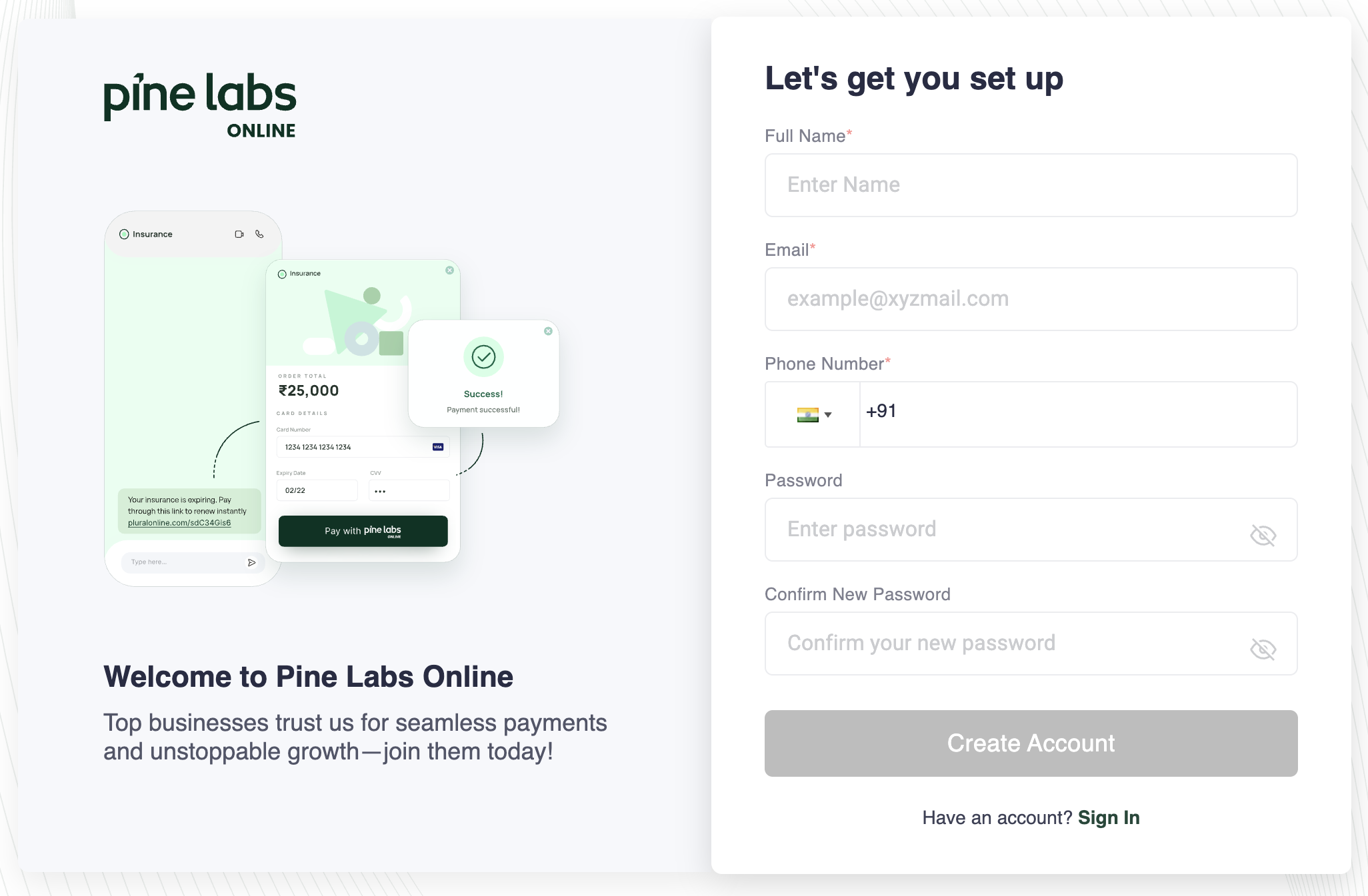 Figure: Dashboard Sign Up