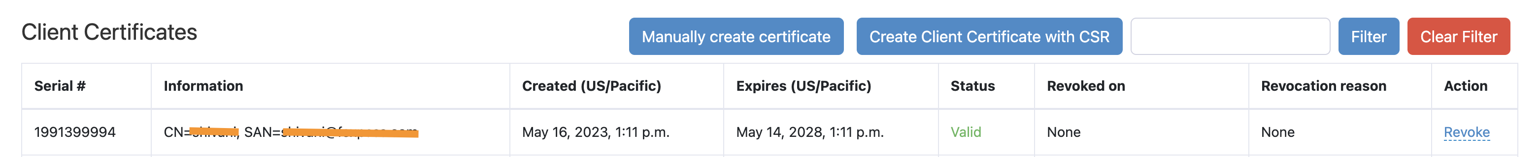Sample SCEP certificate