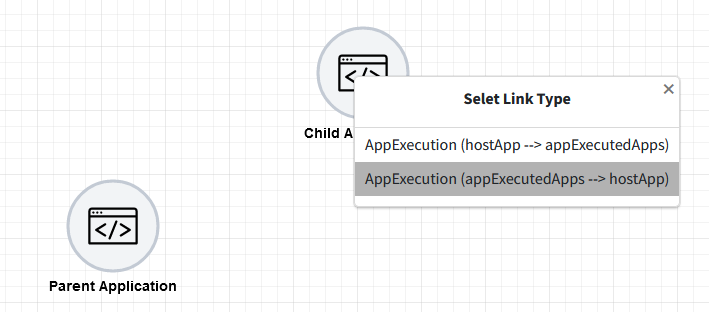 Start from the Parent Application, release the connection on the Child Application and select the lower option.