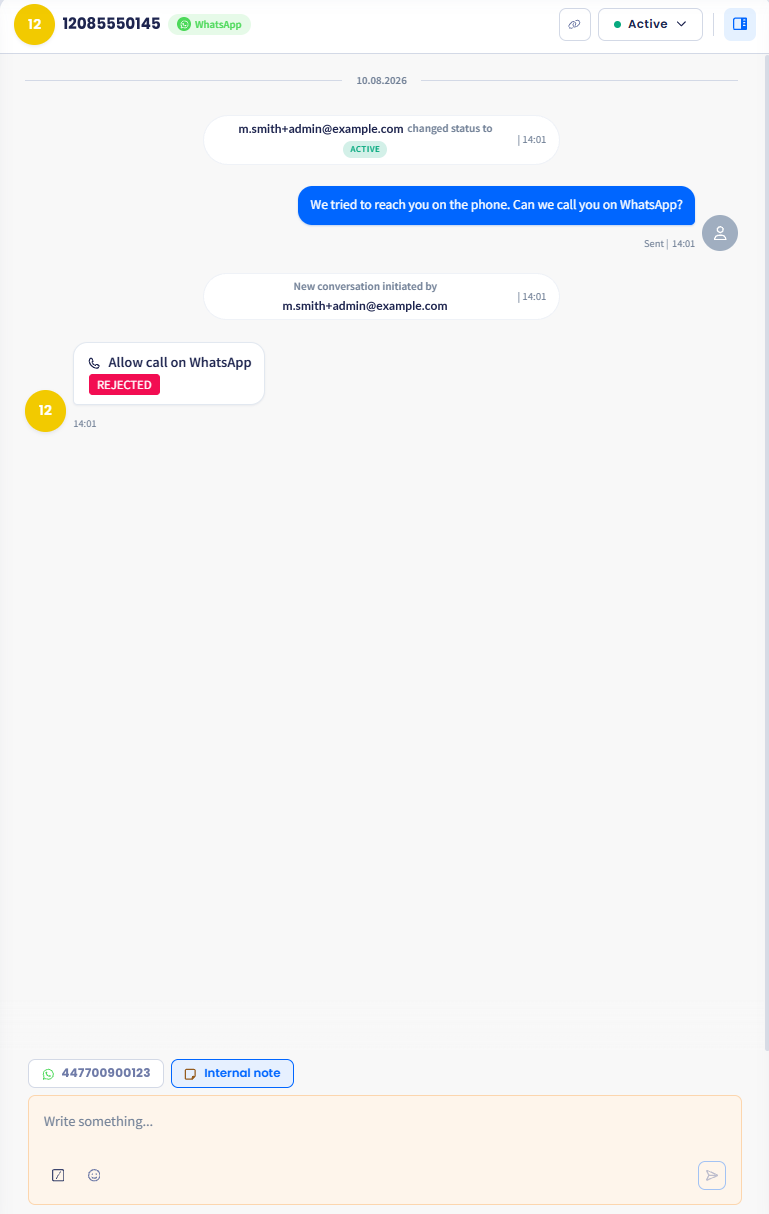 Screenshot of the inbox conversation timeline box and merssage editor