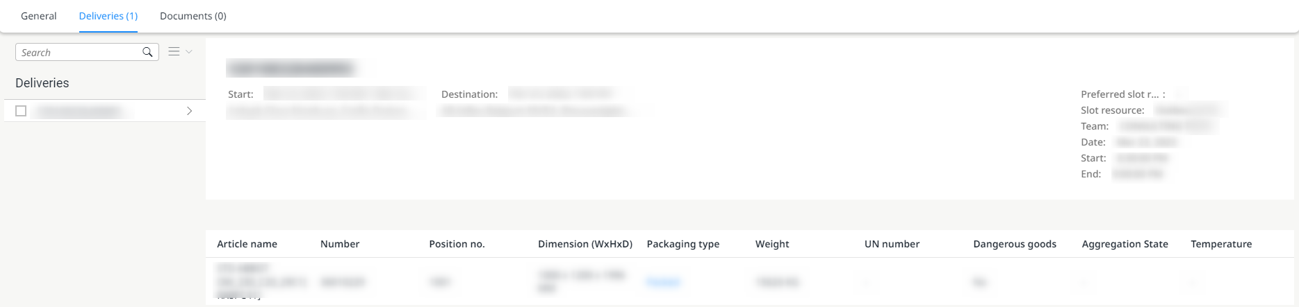 Clearer view of the "Deliveries" tab