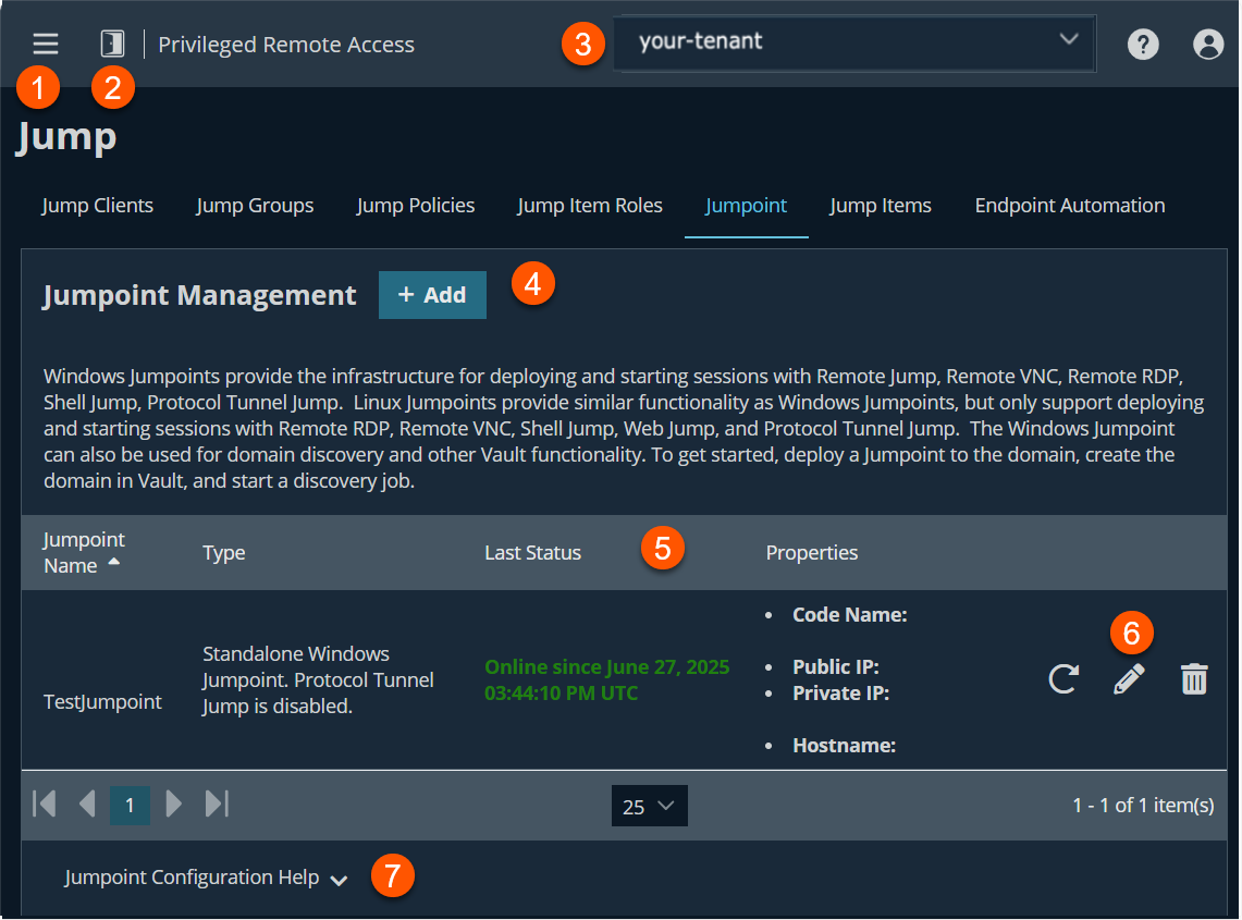 An image of a Privileged Remote Access interface showing the Jump section with options for Jump Clients, Jump Groups, Jump Policies, Jump Item Roles, Jumppoint, Jump Items, and Endpoint Automation.