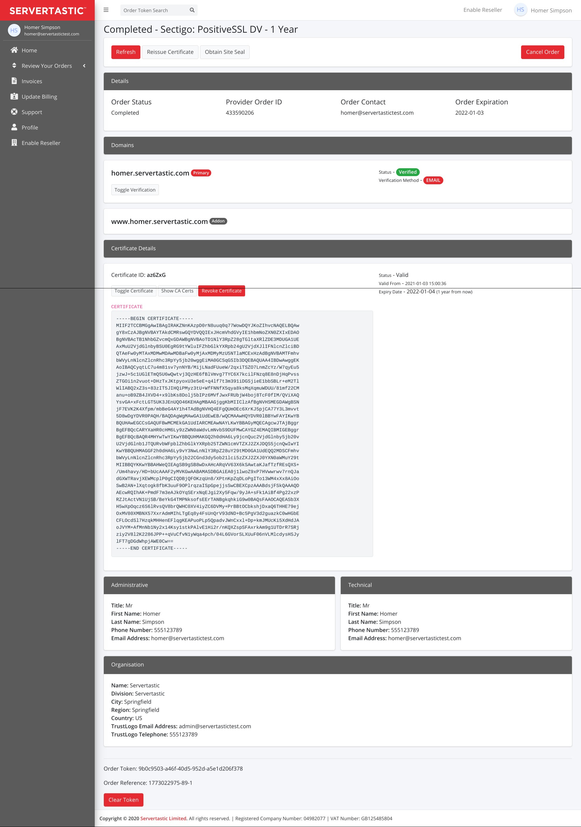 Managing SSL Orders