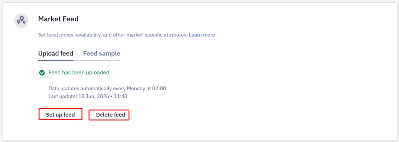Feed deletion confirmation window