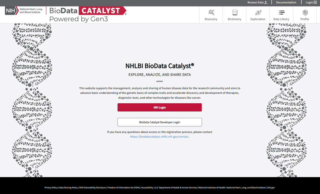 GEN3 BioData Catalyst homepage