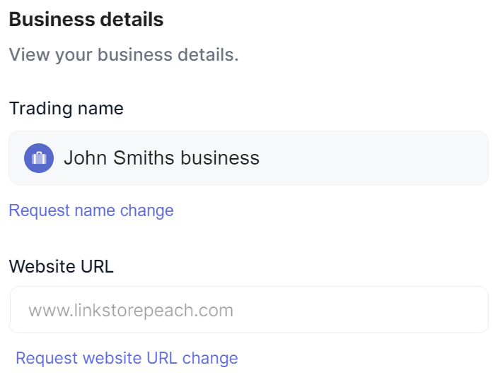 Change business website URL.