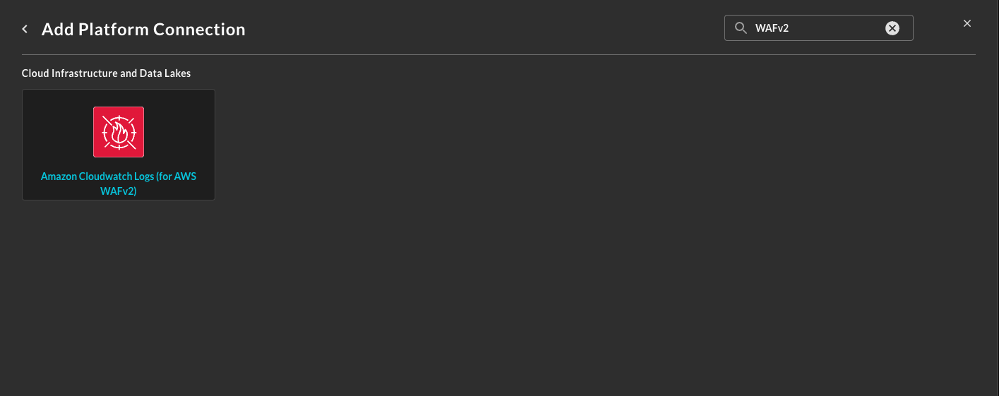 FIG 1 - Locating Amazon CloudWatch Logs (for AWS WAFv2) Connector