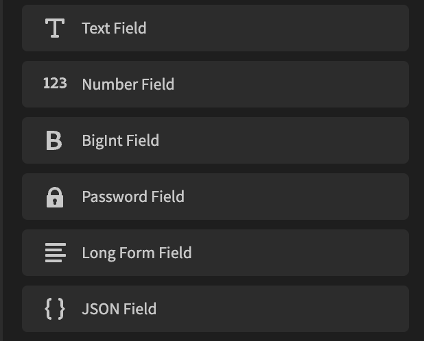 Search for and select a field to add