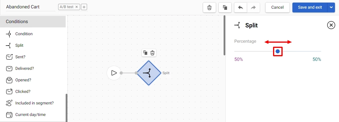 Split block settings