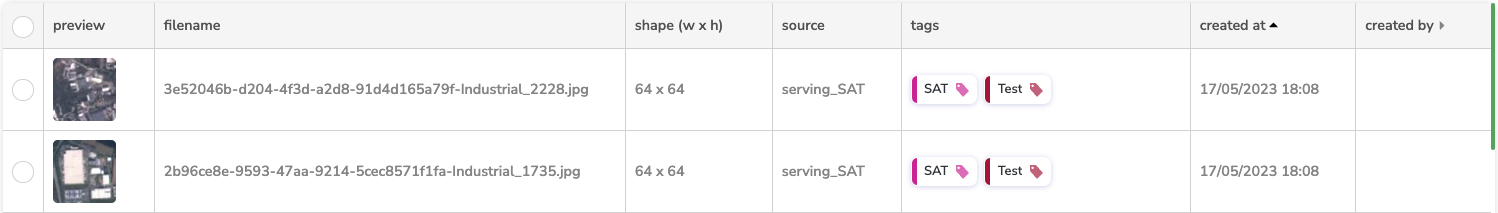 Table view of Data in the Datalake