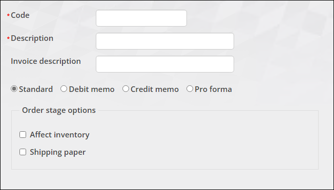 Viewing system-defined order type categories