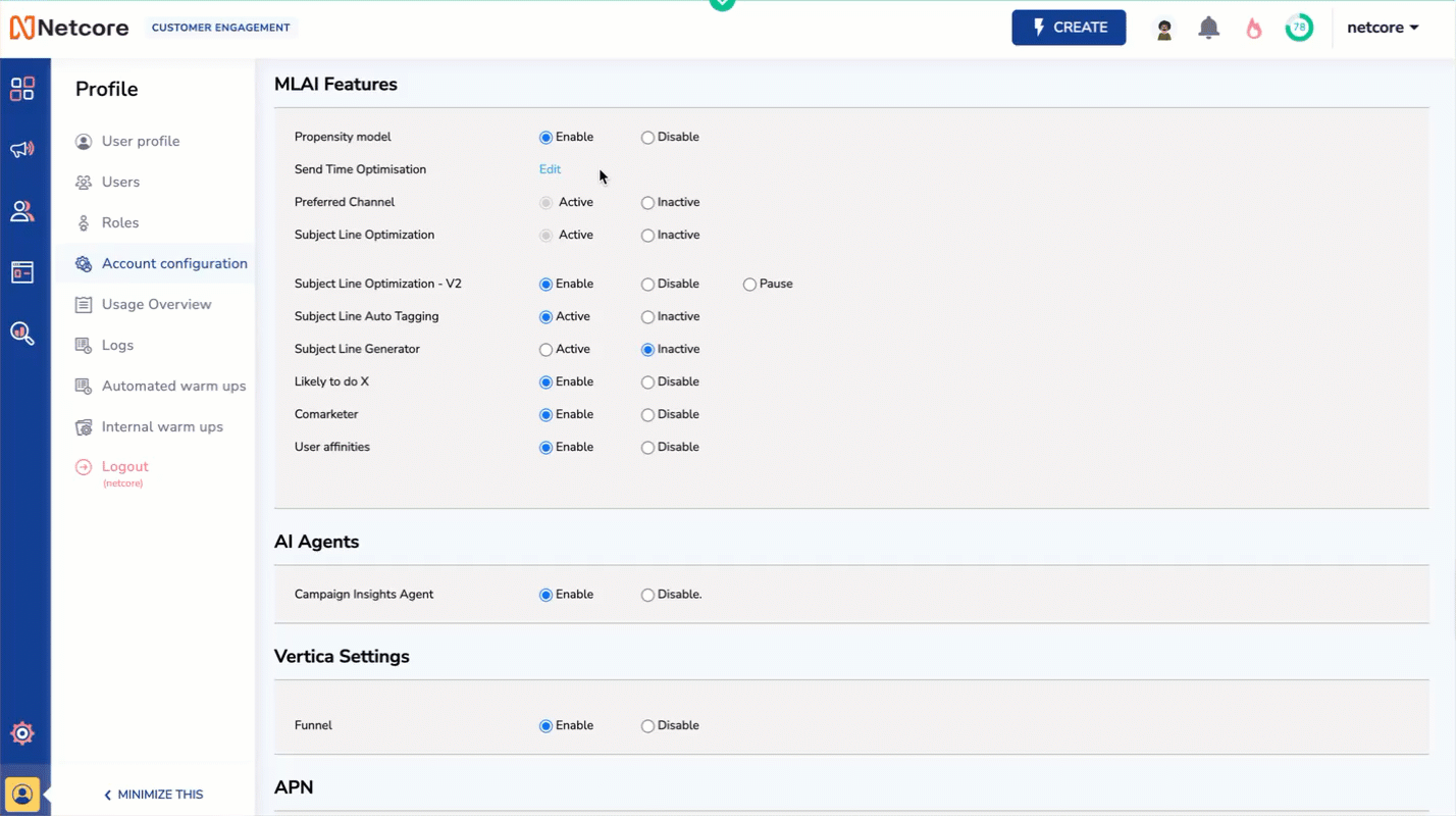 Enable STO and Select Messaging Channels to Implement STO
