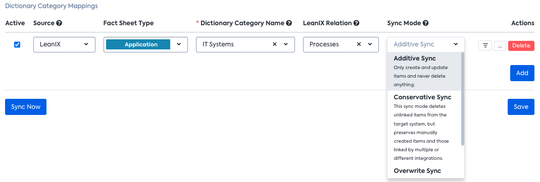 Map your LeanIX data to SAP Signavio