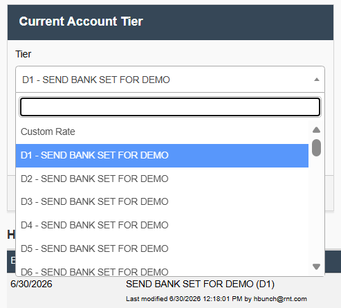 Tier Override Dropdown Menu