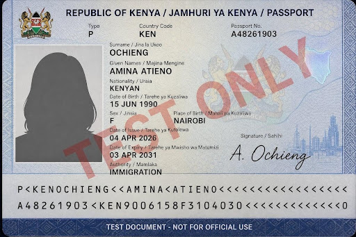 kenya-passport-biodata-test.jpg Expected: authentic · Image: biodata