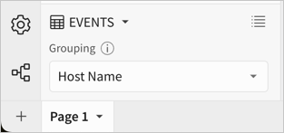 Data source for the data element showing the grouping option